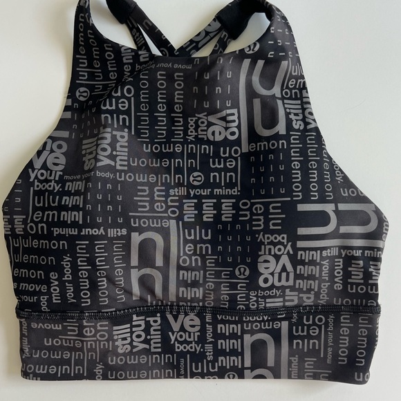 Lululemon 4 Logo Energy Bra High-neck Longline Medium Support B–d Cups Racerback - Picture 4 of 4